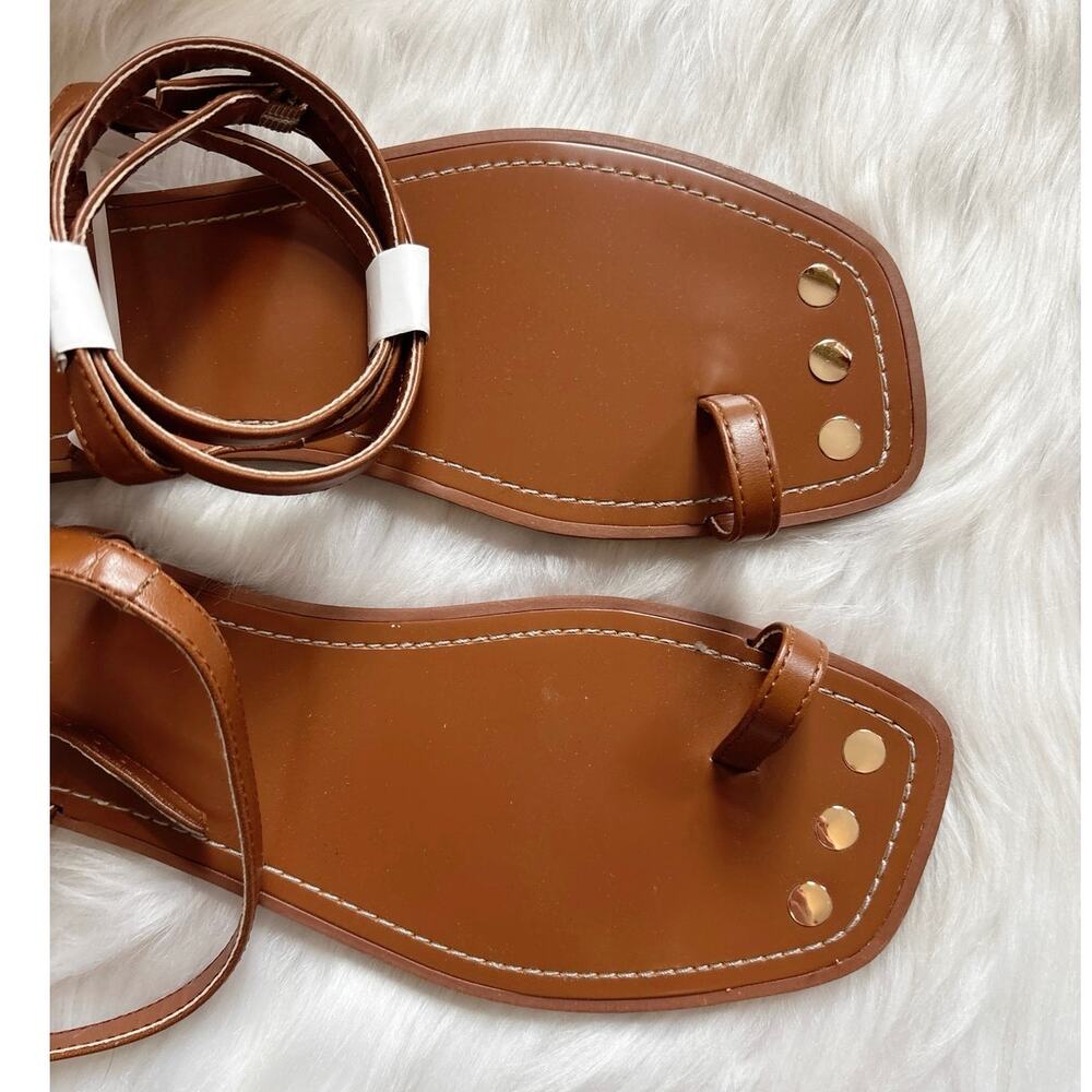 INC NWOB Tan Remmie Strappy Square Toe Sandals Size 9.5 - Picture 4 of 5